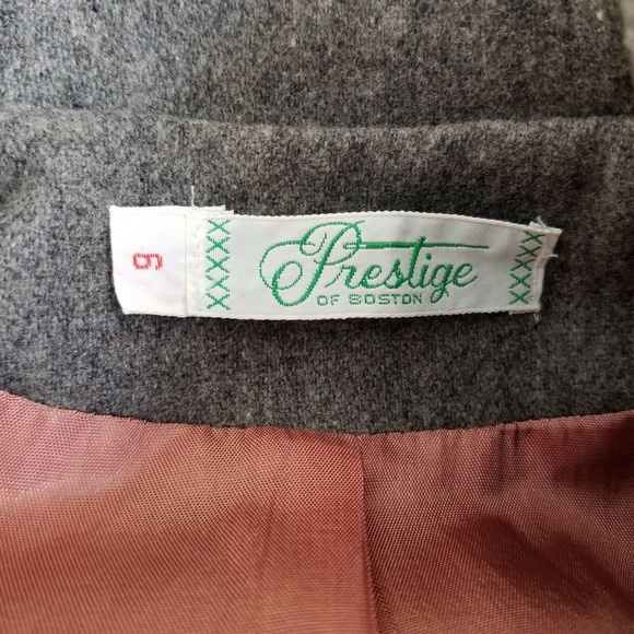 Prestige Of Boston Grey Wool Women's Jacket Blazer - Picture 2 of 6